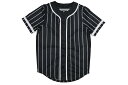 REBEL MINDS PIN STRIPE MESH BASEBALL JERSEY (100-532:BLACK)レベルマインズ/ベースボールジャージー/ブラック ホワイト