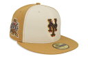 NEW ERA NEW YORK METS 59FIFTY FITTED CAP (40TH ANNIVERSARY CUSTOM SIDE PATCH/RUST ORANGE UNDER VISOR/TAN OFF WHITE)ニューエラ/フィッテッドキャップ/MLB/ニューヨークメッツ/タンオフホワイト/ツバ裏ラストオレンジ