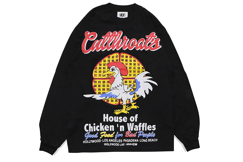 Rakuten - CUTTHROAT GOOD FOOD FOR BAD PEOPLE LS TEE (BLACK)カットスロート/ロングスリーブティーシャツ/ブラック