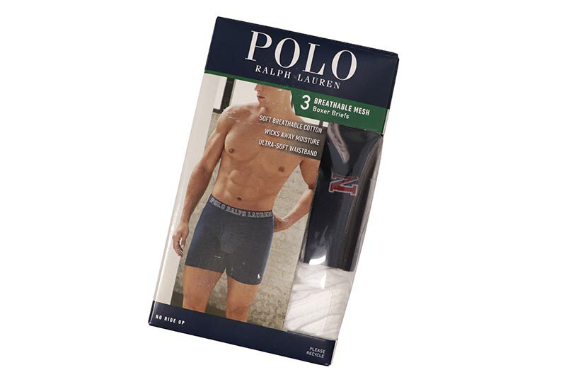 POLO RALPH LAUREN BREATHABLE MESH BOXER BRIEF 3-PACK (NMBBP3-2ML)ポロラルフローレン/ボクサーブリーフ/3枚パック/インナーウェア/下着