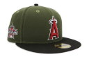 NEW ERA LOS ANGELES ANGELS 59FIFTY FITTED CAP (2010 ALL STAR GAME CUSTOM SIDE PATCH/GREY UNDER VISOR/OLIVE BLACK)j[G/tBbebhLbv/MLB/T[XGWFX/I[uubN/coO[