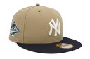 NEW ERA NEW YORK YANKEES 59FIFTY FITTED CAP (1996 WORLD SERIES CUSTOM SIDE PATCH/GREY UNDER VISOR/CAMEL NAVY)ニューエラ/フィッテッドキャップ/MLB/ニューヨークヤンキース/キャメルネイビー/ツバ裏グレー