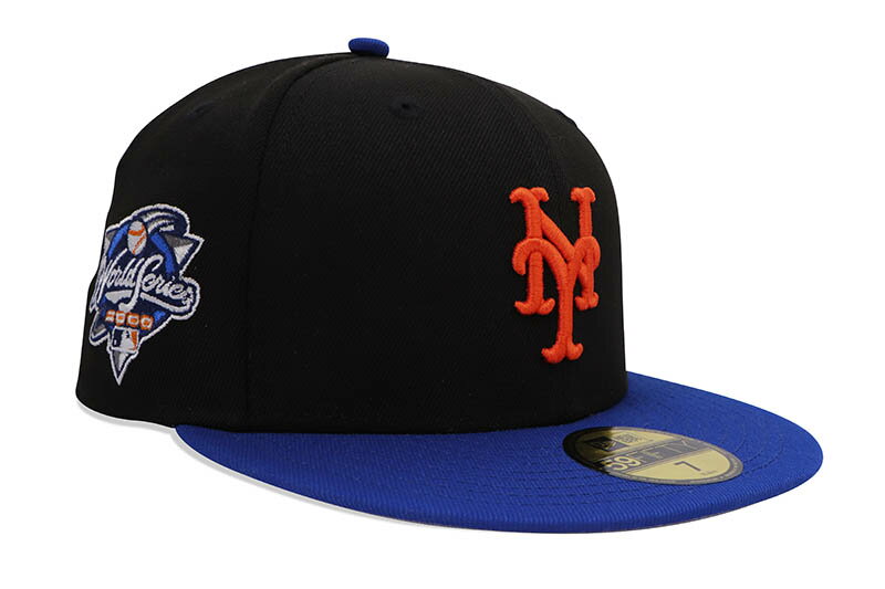 NEW ERA NEW YORK METS 59FIFTY FITTED CAP (2000 WORLD SERIES CUSTOM SIDE PATCH/GREY UNDER VISOR/BLACK DARK ROYAL)ニューエラ/フィッテッドキャップ/MLB/ニューヨークメッツ/ブラック ダークロイヤル/ツバ裏グレー