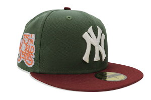 NEW ERA NEW YORK YANKEES 59FIFTY FITTED CAP (75TH WORLD SERIES CUSTOM SIDE PATCH/GREY UNDER VISOR/CILANTRO MAROON)˥塼/եåƥåɥå/MLB/˥塼衼󥭡/ ꥢޥ롼/ĥ΢졼