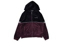 SERGIO TACCHINI SCOPETO FULL-ZIP VELOUR HOODIE (STF23M50677-539:BLACK BEAUTY/MAUVE WINE)セルジオ タッキーニ/ベロアジップアップフーディー/ブラックビューティーモーブワイン