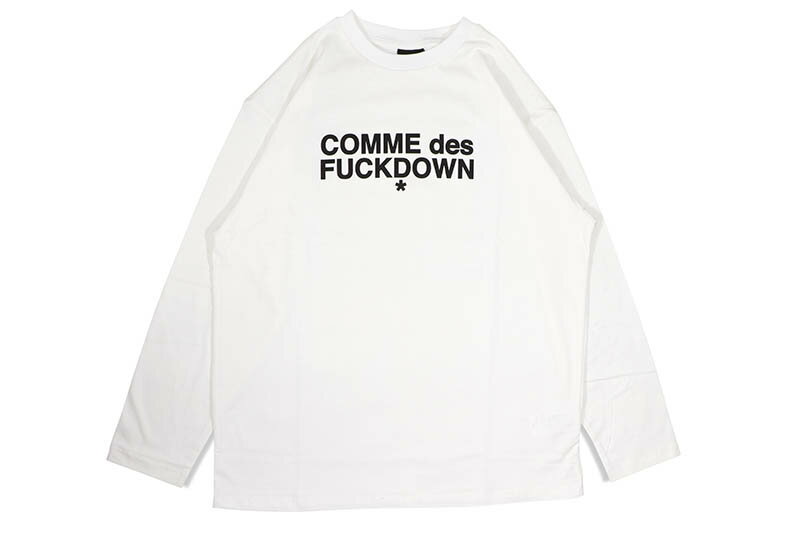 COMME DES FUCKDOWN LONG SLEEVE T-SHIRT (CDFU2506:LATTE)コムデスファックダウン/ロングスリーブTシャツ/ホワイト