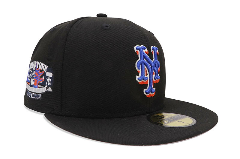 NEW ERA NEW YORK METS 59FIFTY FITTED CAP (SUBWAY SERIES YANKEE STADIUM SIDE PATCH/GREY UNDER VISOR/BLACK)ニューエラ/フィッテッドキャップ/MLB/ニューヨークメッツ/ブラック/ツバ裏グレー