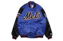 STARTER NEW YORK METS VARSITY SATIN FULL-SNAP JACKET (LS250405/LX250405-NYM:BLUE)スターター/サテンジャケット/ニューヨークメッツ/ブルー