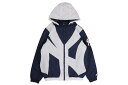 STARTER NEW YORK YANKEES HOODED NYLON FULL-ZIP JACKET (LS250115-NYY:NAVY)スターター/フーデッドナイロンジップジャケット/ニューヨークヤンキース/ネイビー