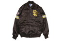 STARTER SAN DIEGO PADRES VARSITY SATIN FULL-SNAP JACKET (LS250167-SDP:BROWN)スターター/バーシティジャケット/スタジアムジャケット/サンディエゴパドレス/ブラウン