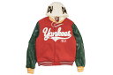 SD SPORT BLACK YANKEES VARSITY CROC LEATHERETTE MELTON HOODED JACKET (SM2333RG:RED)エスディー スポーツ/バーシティージャケット/レッド