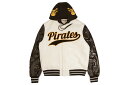 SD SPORT HAMMONDSPORT PIRATES VARSITY CROC LEATHERETTE MELTON HOODED JACKET (SM2333OW:CREAM)エスディー スポーツ/バーシティージャケット/クリーム