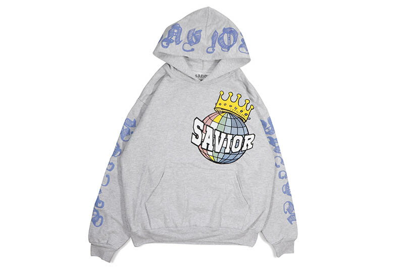 JAETIPS SAVIOR WORLD RUNNER HOODIE (HEATHER GREY)ジェーティップス/プルオーバーフーディー/ヘザーグレー