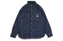 Carhartt RELAXED FIT DENIM FLEECE LINED SNAP-FRONT SHIRT JACKET (105605-H84:GLACIER)カーハート/デニムシャツジャケット/インディゴブルー