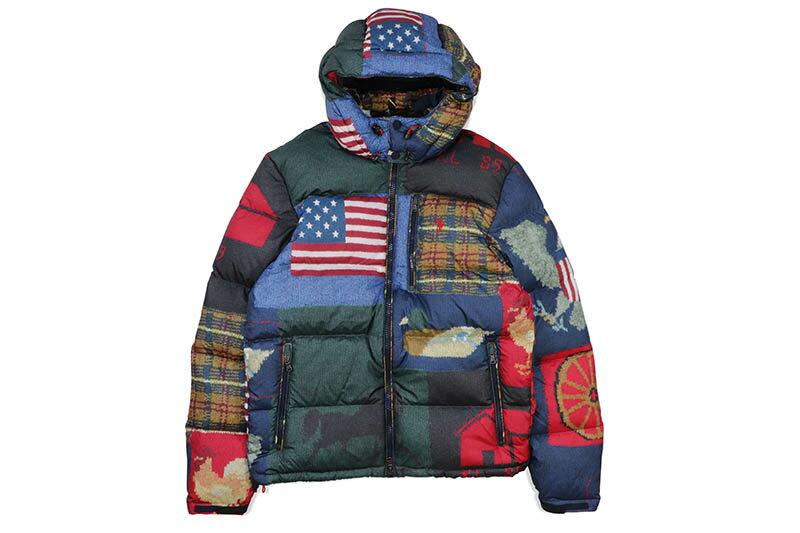 ラルフローレン POLO RALPH LAUREN WATER REPELLENT PATCHWORK DOWN JACKET (MULTI)ポロラルフローレン/ダウンジャケット/ホワイト