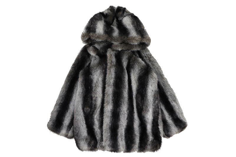 SMOKE RISE FULL FAUX FUR COAT (JJ9088:GREY)X[NCY/t@[WPbg/O[