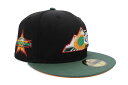 NEW ERA COLORADO ROCKIES 59FIFTY FITTED CAP (2021 WORLD SERIES CUSTOM SIDE PATCH/ORANGE UNDER VISOR/BLACK MP GREEN)ニューエラ/フィッテッドキャップ/MLB/コロラドロッキーズ/ブラックグリーン/ツバ裏オレンジ