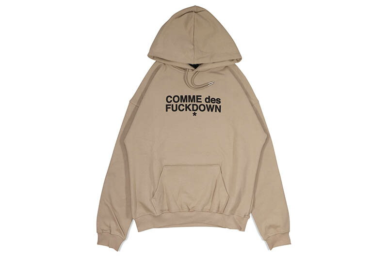 COMME DES FUCKDOWN HOODIE (762324023:BEIGE)コムデスファックダウン/プルオーバーフーディー/ベージュ