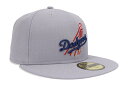 NEW ERA LOS ANGELES DODGERS 59FIFTY FITTED CAP (1958 TEAM LOGO/GREY UNDER VISOR/GREY)j[G/tBbebhLbv/MLB/T[XhW[X/O[/coO[