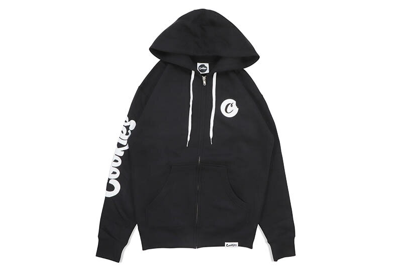 COOKIES C-BITE LOGO ZIP HOODIE (BLACK/WHITE) CM234HFP06クッキーズ/ジップアップフーディー/ブラック ホワイト