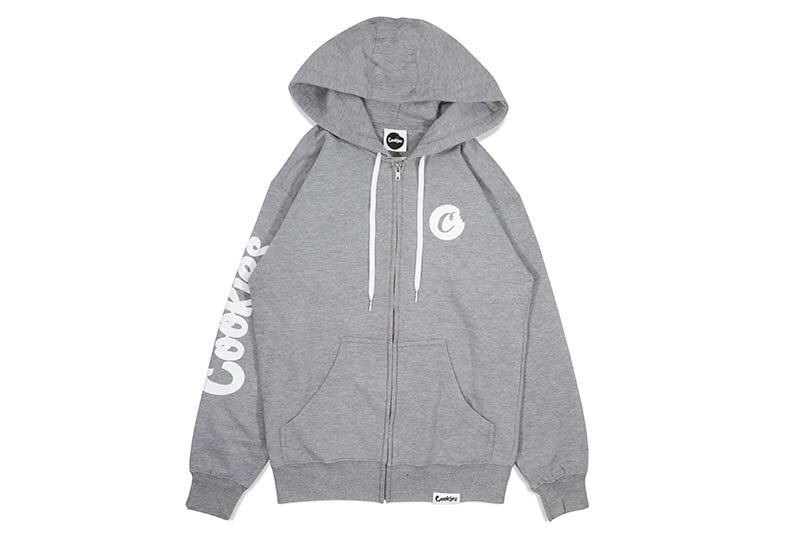 COOKIES C-BITE LOGO ZIP HOODIE (HEATHER GREY/WHITE) CM234HFP06クッキーズ/ジップアップフーディー/ヘザーグレー ホワイト