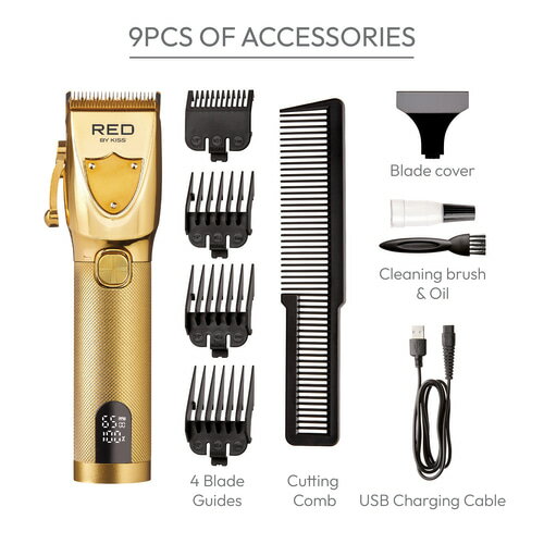 RED BY KISS ULTRA CLEAN CUT CORDLESS CLIPPER (GOLD) CC11レッドバイキス/コードレスバリカン/ウェーブヘアー/フェードカット/スキンフェード/バーバーショップ/持ち運び/充電式/ゴールド