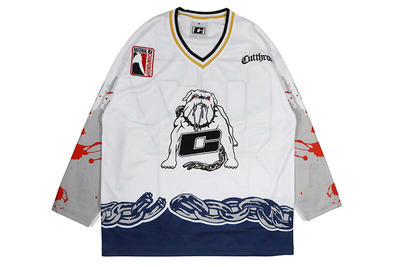 CUTTHROAT VIOLENT DOG HOCKEY JERSEY (WHITE)カットスロート/ホッケージャージー/ホワイト