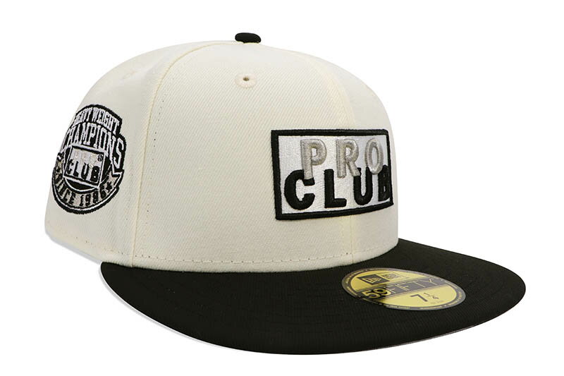 PRO CLUB X NEW ERA 5950 FITTED HEAVYWEIGHT CHAMPIONS BOX LOGO HAT (SNOW WHITE)プロクラブ/ニューエラ/フィッテッドキャップ/スノーホワイト/ツバ裏グレー