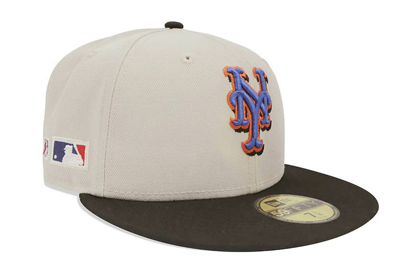 NEW ERA NEW YORK METS 59FIFTY FITTED CAP (MLB FARM TEAM CUSTOM PATCH/BROOKLYN CYCLONES/KELLY UNDER VISOR/STONE)ニューエラ/フィッテッドキャップ/MLB/ニューヨークメッツ/ストーン/ツバ裏グリーン