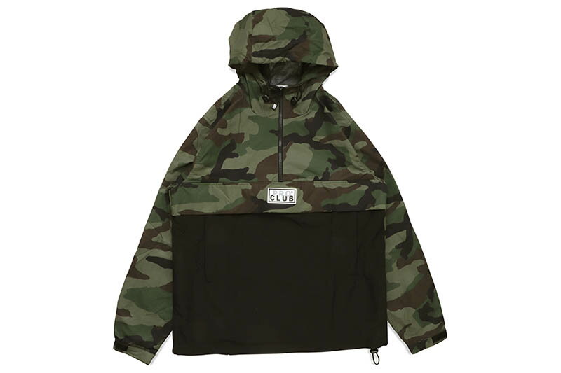 PRO CLUB NYLON ANORAK PULLOVER JACKET (GREEN CAMO) 03PC0302Aプロクラブ/アノラックジャケット/グリーンカモ