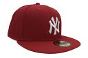 NEW ERA NEW YORK YANKEES 59FIFTY FITTED CAP (SCARLET/WHITE) 13562234j[G/tBbebhLbv/MLB/j[[NL[X/XJ[bg zCg/coXJ[bg bh