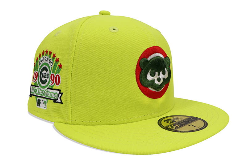 NEW ERA CHICAGO CUBS GUM PACK 59FIFTY FITTED CAP 1990 ALL STAR GAME CUSTOM SIDE PATCH/DARK GREEN UNDER VISOR/LIME GREEN ニューエラ/フィッテッドキャップ/MLB/シカゴカブス/ライムグリ…