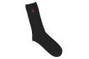 POLO RALPH LAUREN SIGNATURE PONY COTTON-BLEND CREW SOCKS (8205B:BLACK)|t[/\bNX/C/ubN