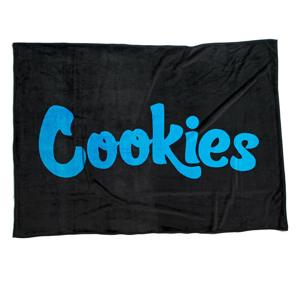 COOKIES JACQUARD LOGO BLANKET (BLACK) 1564A6745 CM232AMI06クッキーズ/ブランケット/タオル/マイクロフリース/ブラック クッキーズブルー