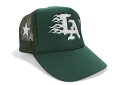 DROPOUT NEW YORK LA FLAMES TRUCKER HAT (FOREST GREEN) BB252ドロップアウト・ニューヨーク/メッシュキャップ/アジャスターキャップ/ブラック/メンズ/レディース/シンプル/男女兼用/サイズ調節/フォレストグリーン ホワイト