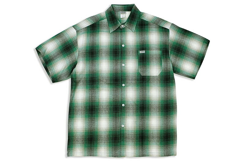 CALTOP PLAID FLANNEL S/S SHIRT (#2000:GREEN/WHITE)Lgbv/V[gX[uVc/`FbNVc/ANtl/VɂȂɂ/炩/Sn̗ǂ/I[V[Y/I[o[TCY/O[~zCg