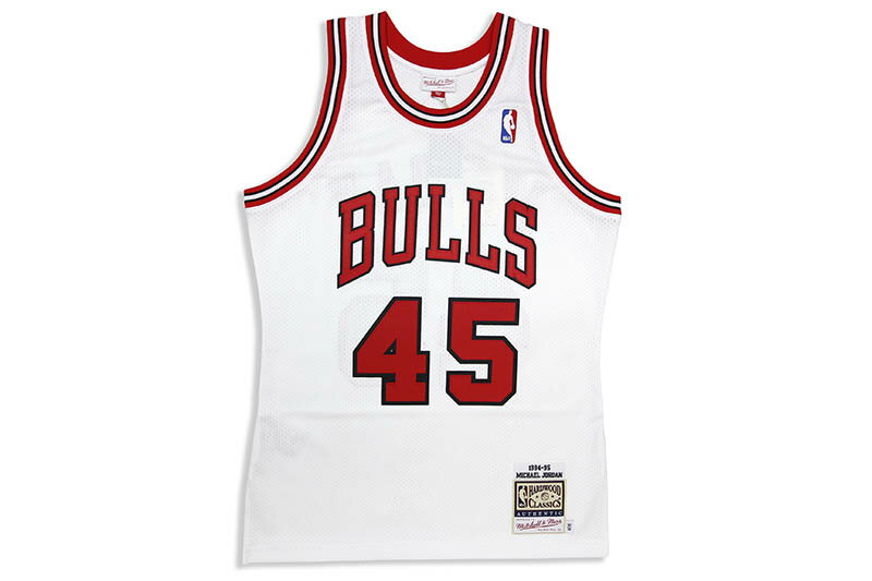 MITCHELL & NESS AUTHENTIC MESH JERSEY NBA (CHICAGO BULLS/HOME/1994-95:MICHAEL JORDAN #45) AJY4LG19007ミッチェル&ネス/スローバックジャージー/シカゴブルズ/ホワイト