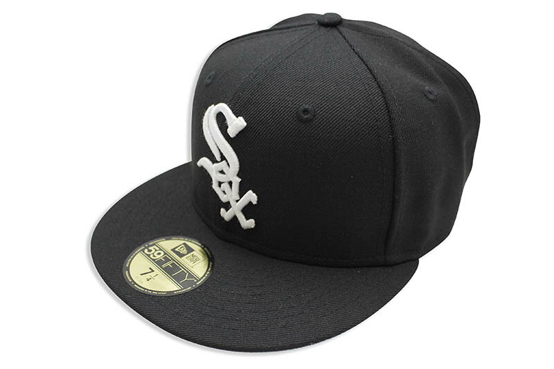 NEW ERA CHICAGO WHITE SOX 59FIFTY FITTED CAP (OLD AUTHENTIC/BLACK) 11458996ニューエラ/フィッテッドキャップ/MLB/シカゴホワイトソックス/ブラック/ツバ裏グレー/グレーブリム/グレイブリム/クラシック/シンプル