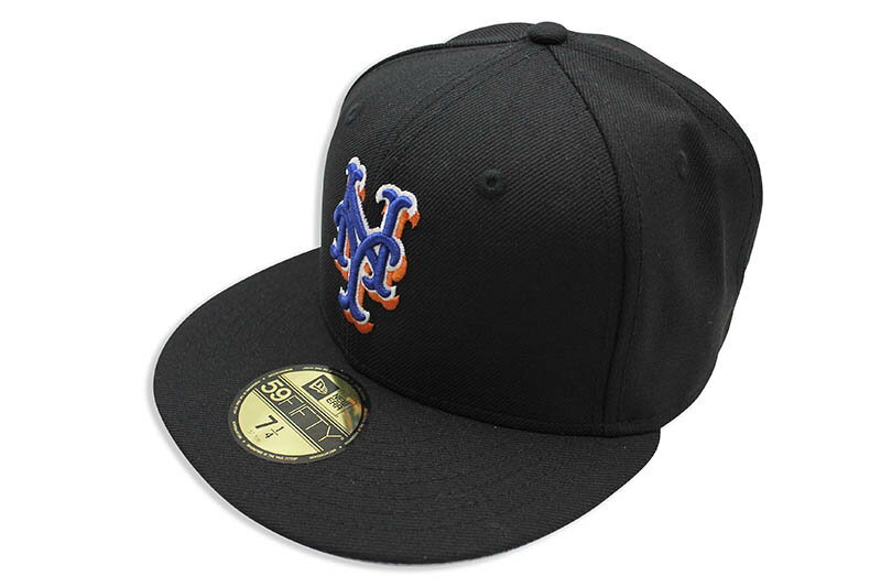 NEW ERA NEW YORK METS 59FIFTY FITTED CAP (OLD AUTHENTIC/BLACK) 11768896ニューエラ/フィッテッドキャップ/MLB/ニューヨークメッツ/ブラック/ツバ裏グレー/グレーブリム/グレイブリム/クラシック/シンプル