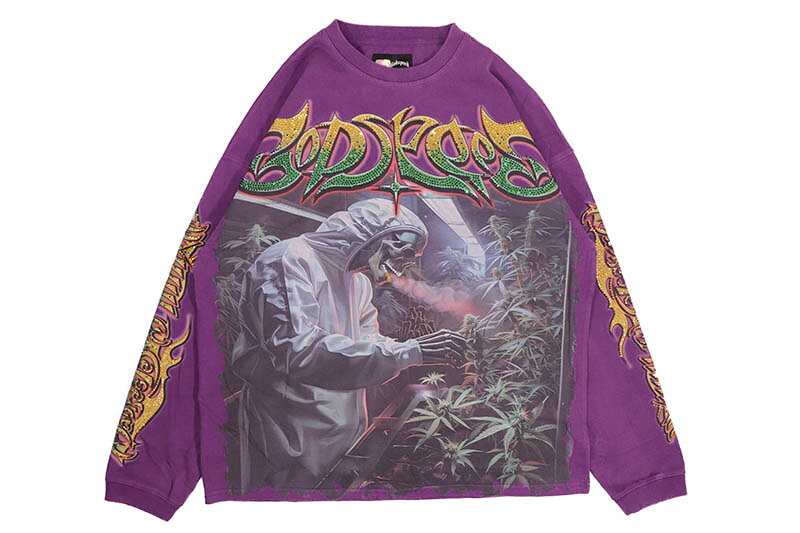 Rakuten - GODSPEED INDOOR VVS LS T-SHIRT (PURPLE)ゴッドスピードニューヨーク/ロングスリーブTシャツ/ラインストーン/パープル