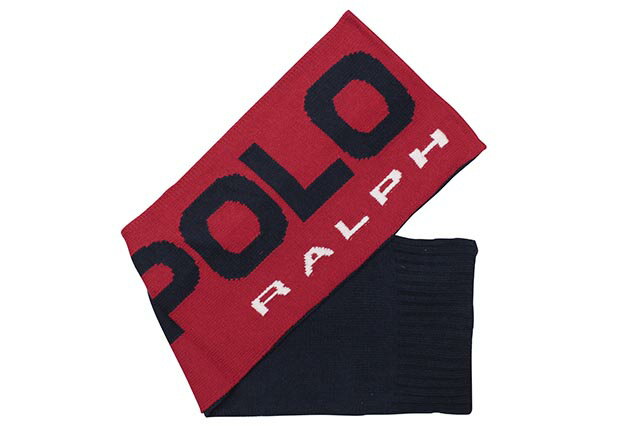 ラルフローレン POLO RALPH LAUREN POLO SPORT COLOR-BLOCKED SCARF (PC0398-620:RED/NAVY)ポロラルフローレン/マフラー/スカーフ/レッド×ネイビー