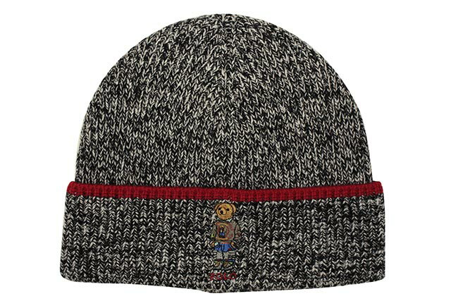 ポロラルフローレン ニット帽 メンズ POLO RALPH LAUREN HIKING BEAR HAT (PC0356-001:SALT/PEPPER RAGG)ポロラルフローレン/ニットビーニー/ソルト×ペッパー