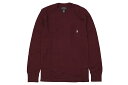 POLO RALPH LAUREN WAFFLE-KNIT THERMAL L/S SHIRT (PWLCFR-WWD:BURGUNDY)ポロ ラルフローレン/アメリカ/USA/ロングスリーブTシャツ/サーマルTシャツ/ポニーロゴ/ワッフルニット/インナーウェア/ワンポイントロゴ/シンプル/ジャストフィット/ベストセラー/メンズ