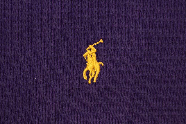 POLO RALPH LAUREN WAFFLE-KNIT THERMAL L/S SHIRT (PWLCFR-BVD:PURPLE)ポロ ラル...