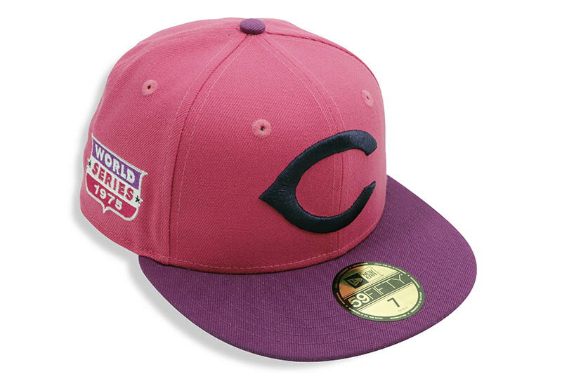 NEW ERA CINCINNATI REDS 59FIFTY FITTED CAP (1975 WORLD SERIES CUSTOM SIDE PATCH/DARK PURPLE UNDER VISOR/BEETROOT PURPLE PINK SPARKLING GRAPE)ニューエラ/フィッテッドキャップ/MLB/シンシナティレッズ/ビートルートパープル/ツバ裏ダークパープル