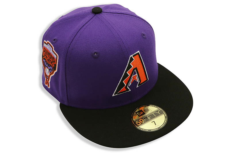 NEW ERA ARIZONA DIAMONDBACKS 59FIFTY FITTED CAP (1998 INAUGURAL SEASON CUSTOM SIDE PATCH/ORANGE UNDER VISOR/TRUE PURPLE)ニューエラ/フィッテッドキャップ/MLB/アリゾナダイアモンドバックス/トゥルーパープル/ツバ裏オレンジ