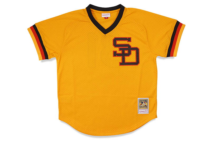 MITCHELL & NESS AUTHENTIC BP JERSEY (SAN DIEGO PADRES/1980:DAVE WINFIELD/#31/YELLOW) ABPJ3354ミッチェル&ネス/(ブイネック)メッシュベースボールジャージ/サンディエゴパドレス/イエロー