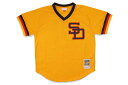 MITCHELL & NESS AUTHENTIC BP JERSEY SAN DIEGO PADRES/1980:DAVE WINFIELD/#31/YELLOW ABPJ3354ミッチェル&ネス/ ブイネック メッシュベースボールジャージ/サンディエゴパドレス/イエロー