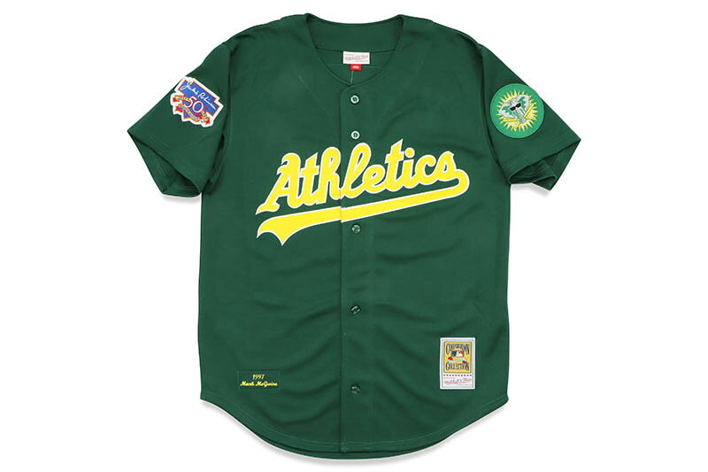 MITCHELL & NESS AUTHENTIC JERSEY (OAKLAND ATHLETICS/MARK MCGWIRE/#25/1997:DARK GREEN) AJY13369ミッチェル&ネス/ベースボールジャージ/オークランドアスレチックス/ダークグリーン