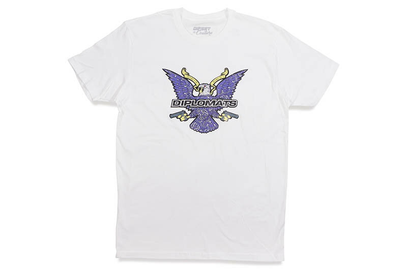 DIPSET COUTURE EAGLE S/S T-SHIRT (WHITE/PURPLE PAISLEY)ディップセット クチュール/ショートスリーブティーシャツ/ホワイト